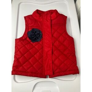 OshKosh B'gosh Toddler Girls Red Quilted Vest Size 3T